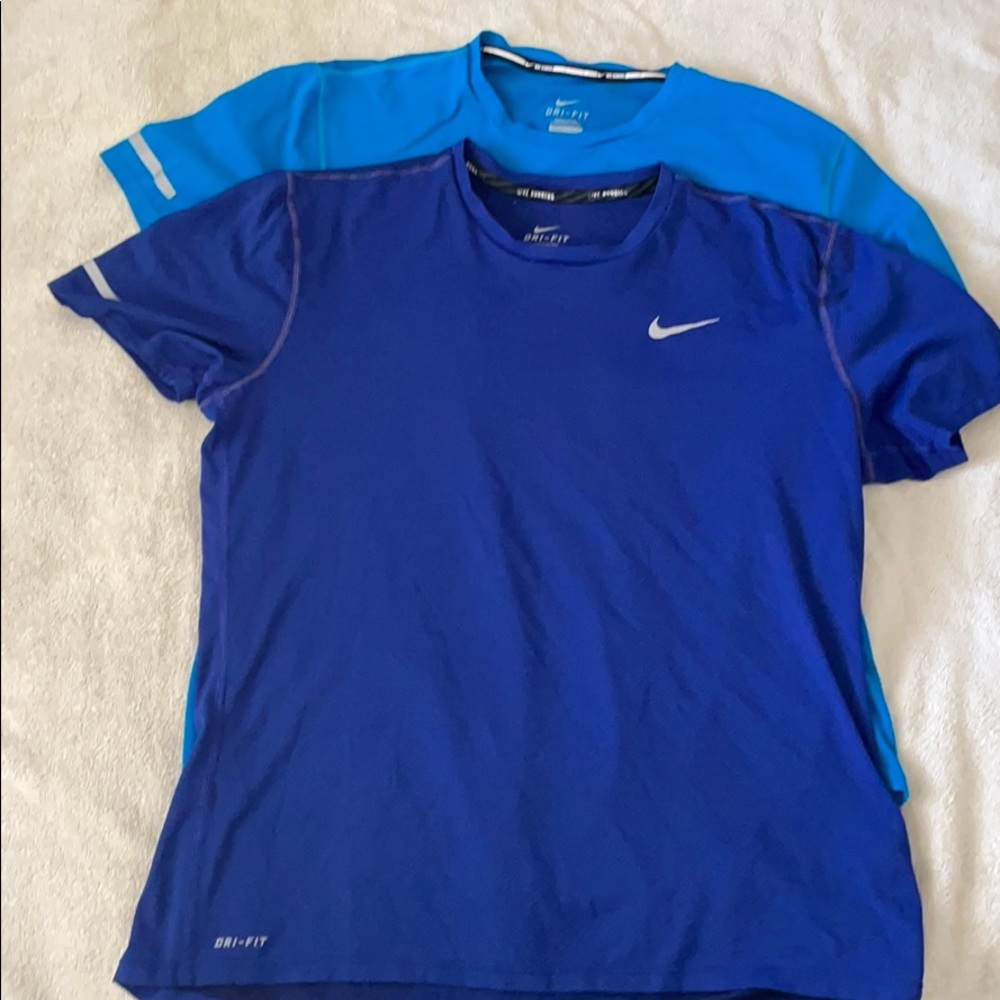 Set of 2 blue Nike Running Dri-Fit shirts medium